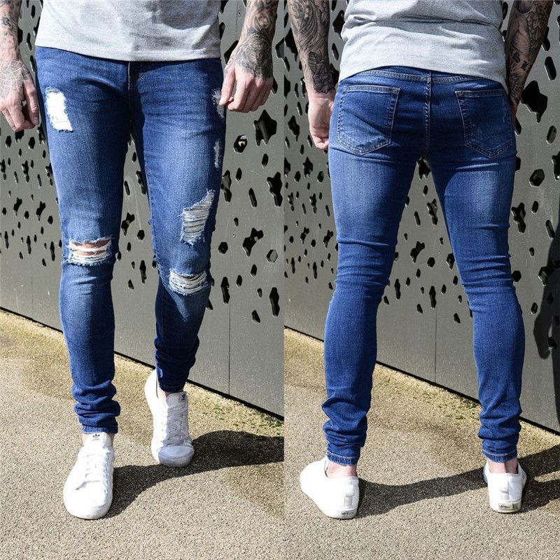 blue ripped jeans for men