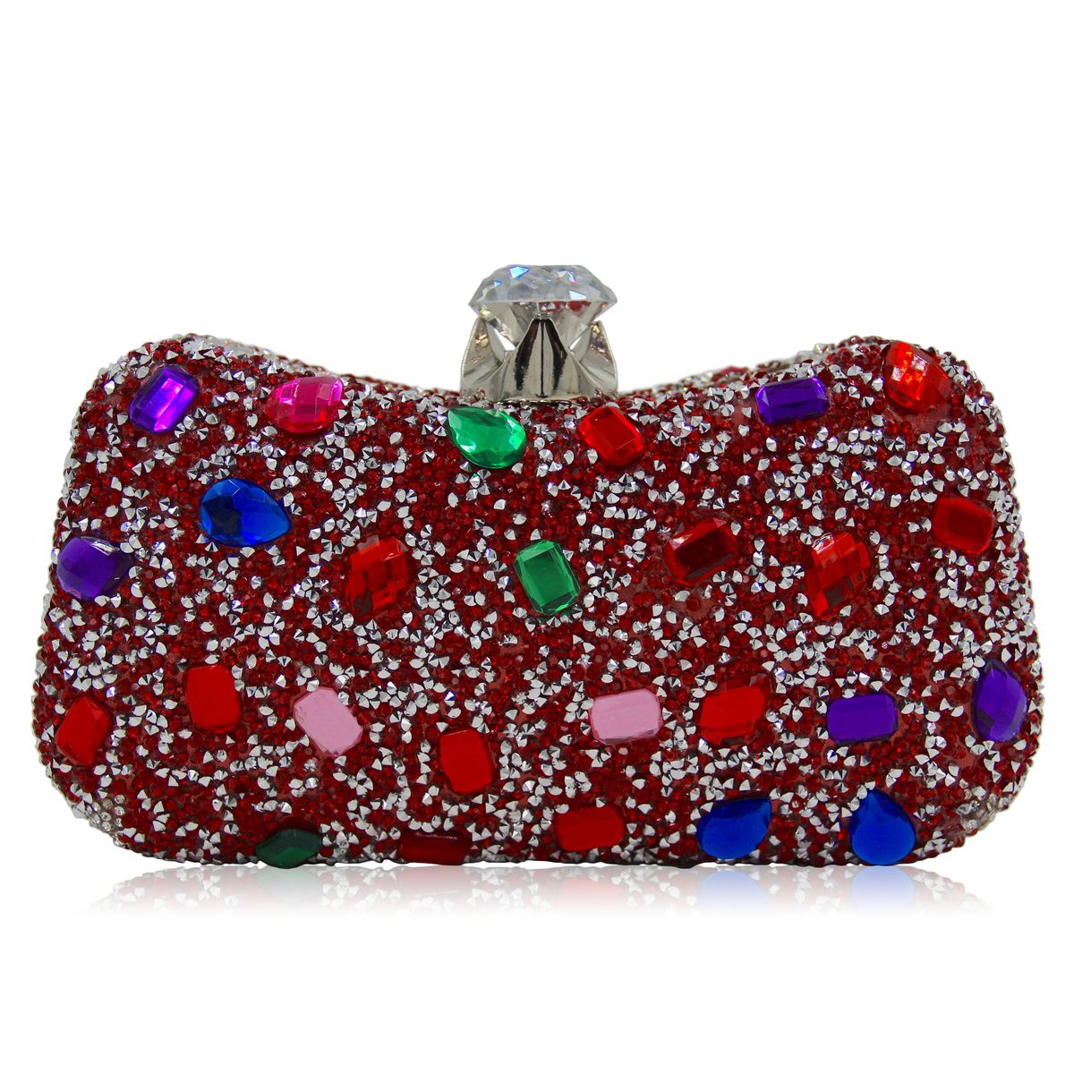 multi coloured clutch bag