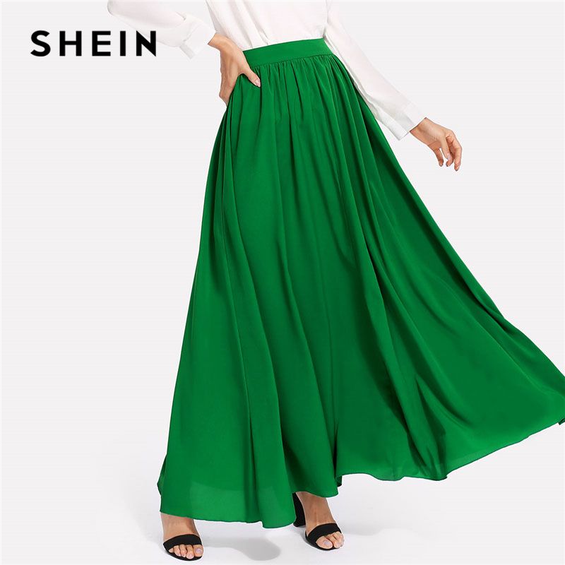 Shein Green Maxi Skirt Hotsell, 58% OFF 