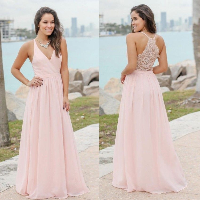 Acheter 2019 Sexy Cou En V En Mousseline De Soie Longue Boheme