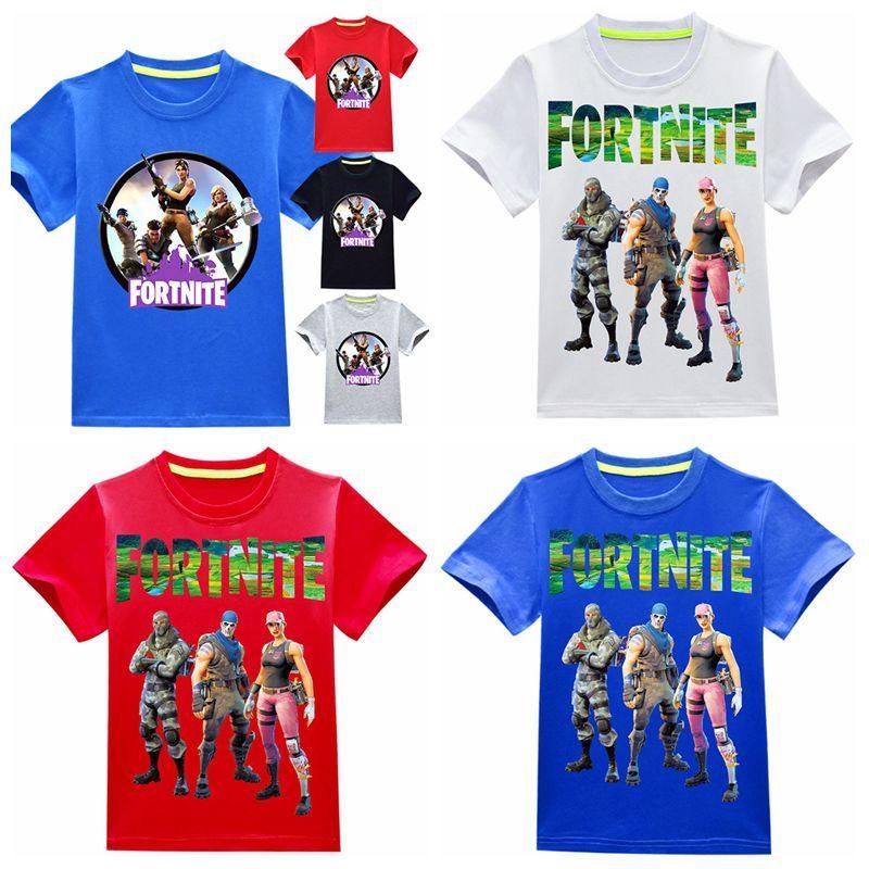 Camisetas Fortnite 3 ~ 14 años 100% Algodón Ropa infantil de dibujos animados