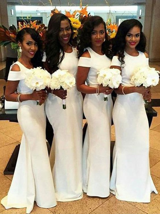 plus size white bridesmaid dresses