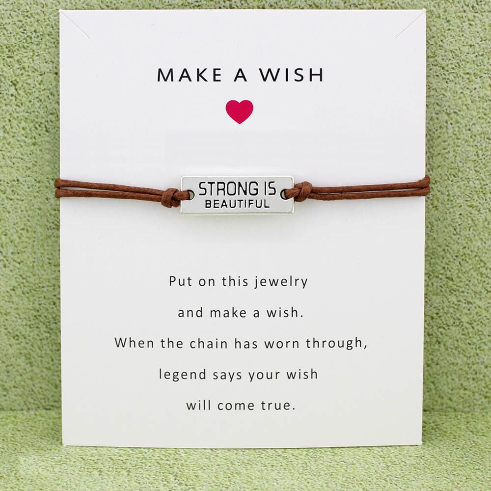 WISH BRACELET WIFE BEST FRIENDS FOR LIFE QUOTE GIFT CARD VARIOUS COLOURS CHARMS