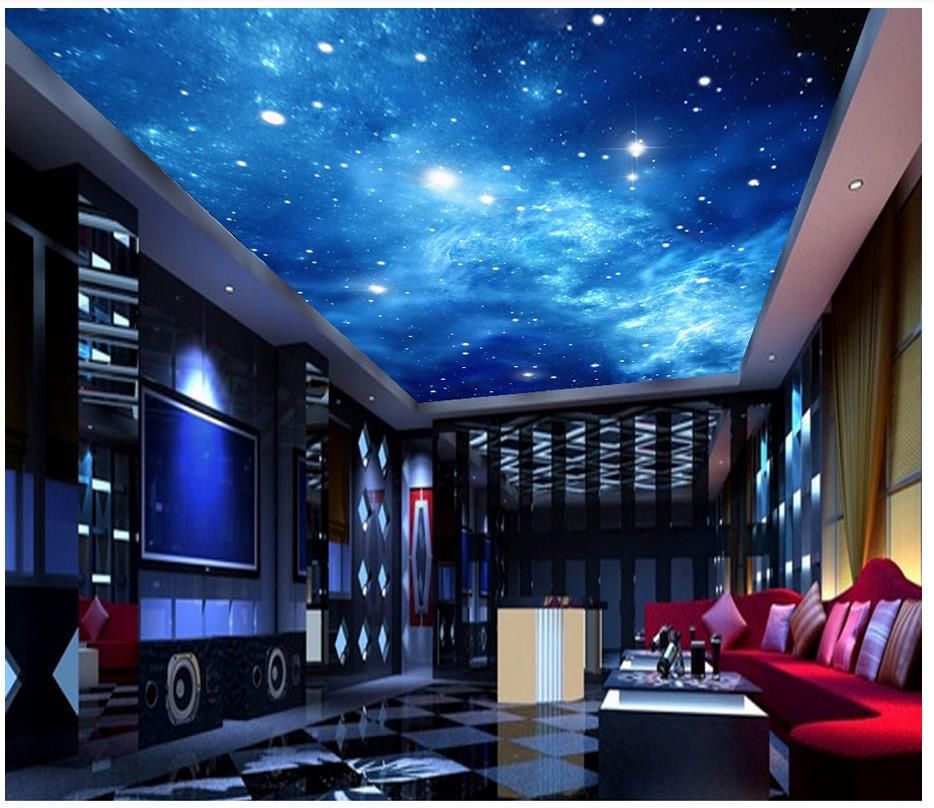 Custom 3d Wallpaper For Walls 3d Ceiling Wallpaper Murals Atmospheric Dream Star Milky Way Nebula Ceiling Mural Ceiling Fresco Zenith Mural Computer