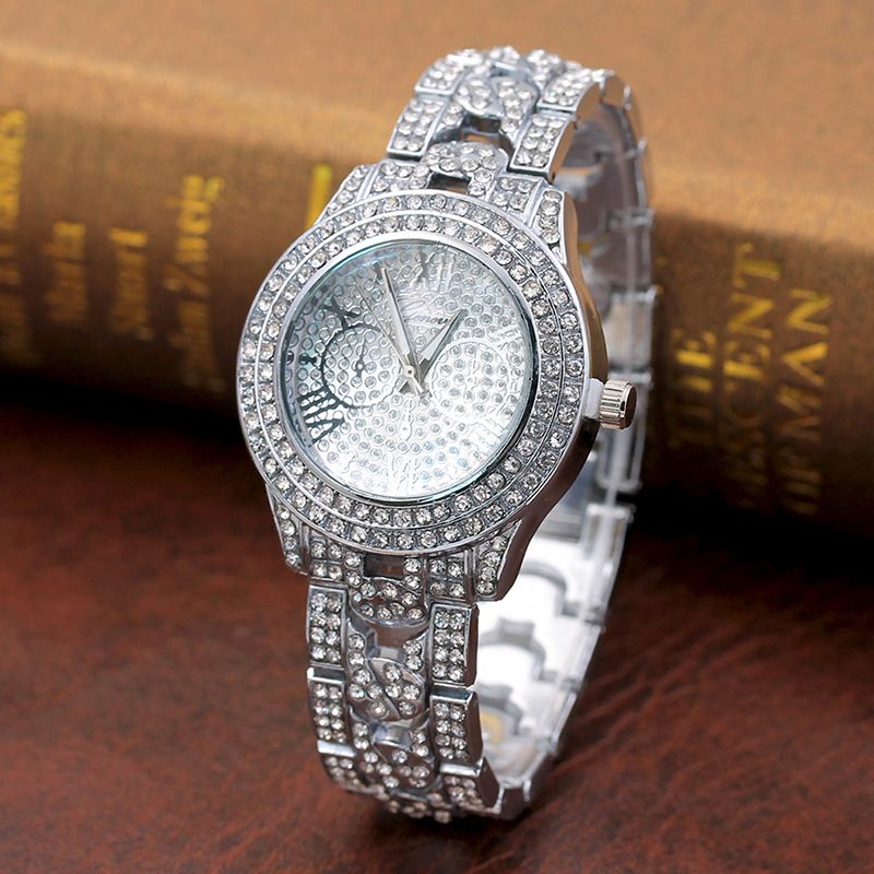 Acquistare Uomo Tempestato Di Diamanti Con Cinturino In Pelle A Due Occhi  Orologio Unisex Di Lusso Lucido Economico | Consegna Veloce E Qualità |  It.Dhgate