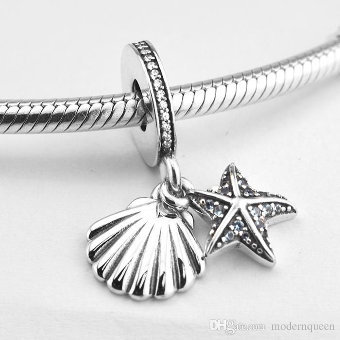 2020 Starfish Sea Shell Charms Pendants 925 Sterling Silver Fits ...