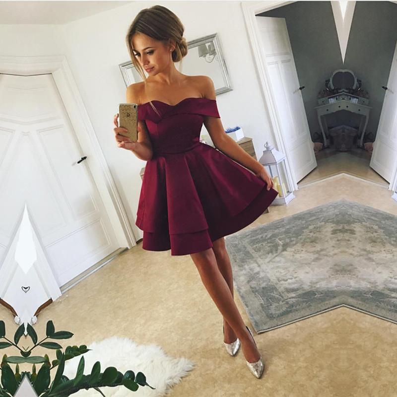Off The Shoulder Evening Dresses Short 