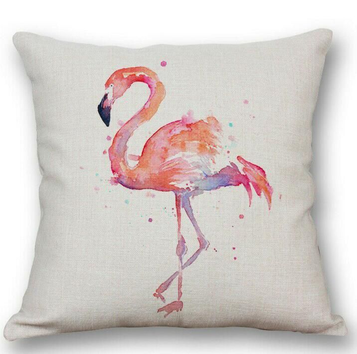 compre dhl 45 45cm funda de almohada flamingo funda de cojin para sofa funda de almohada de lino sofa cama funda de almohada para coche de oficina