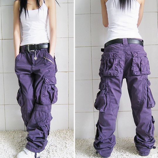 women's multi pocket pants