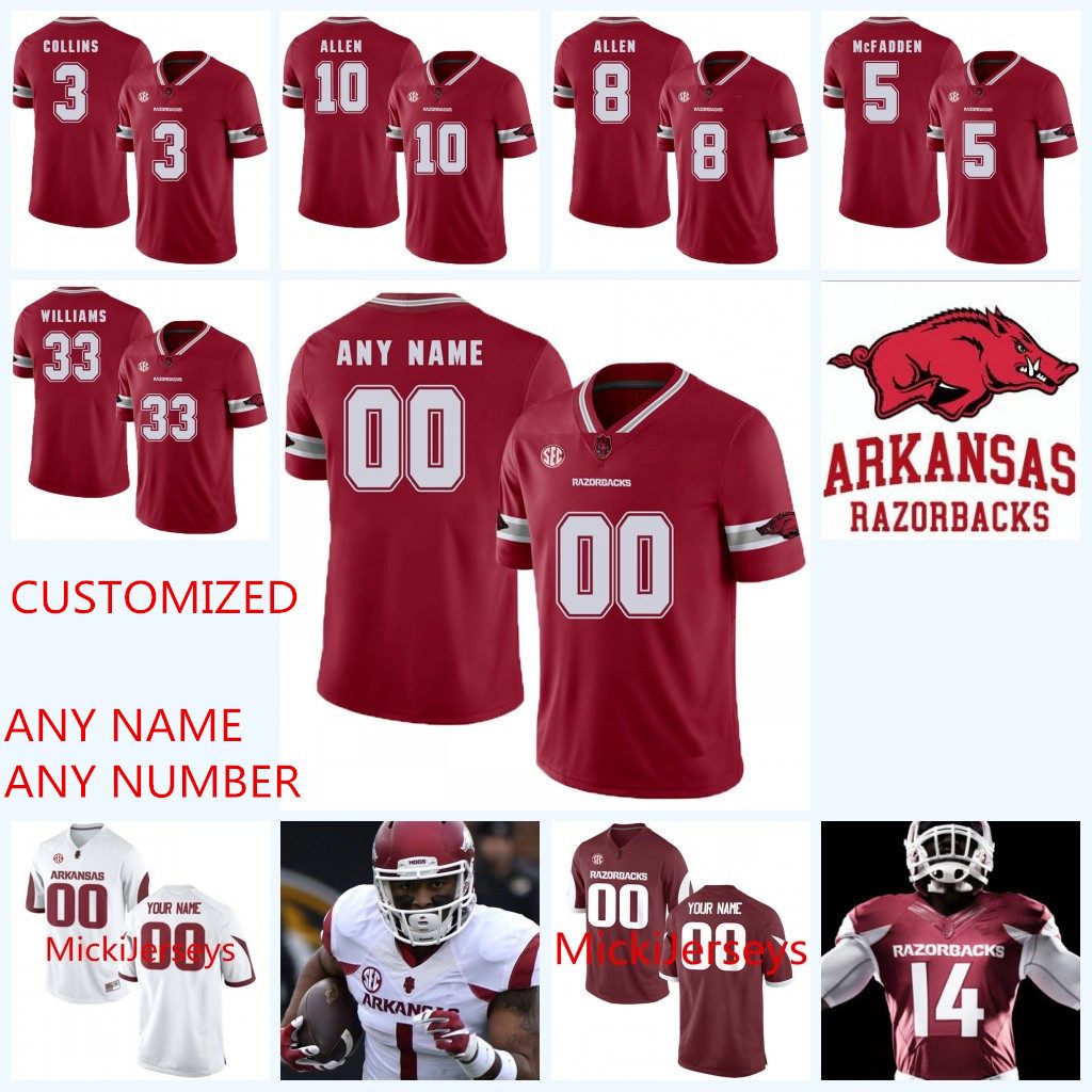 custom arkansas razorback football jersey