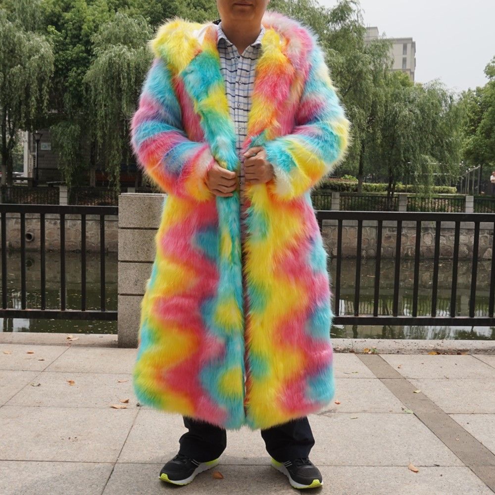 rainbow fuzzy jacket