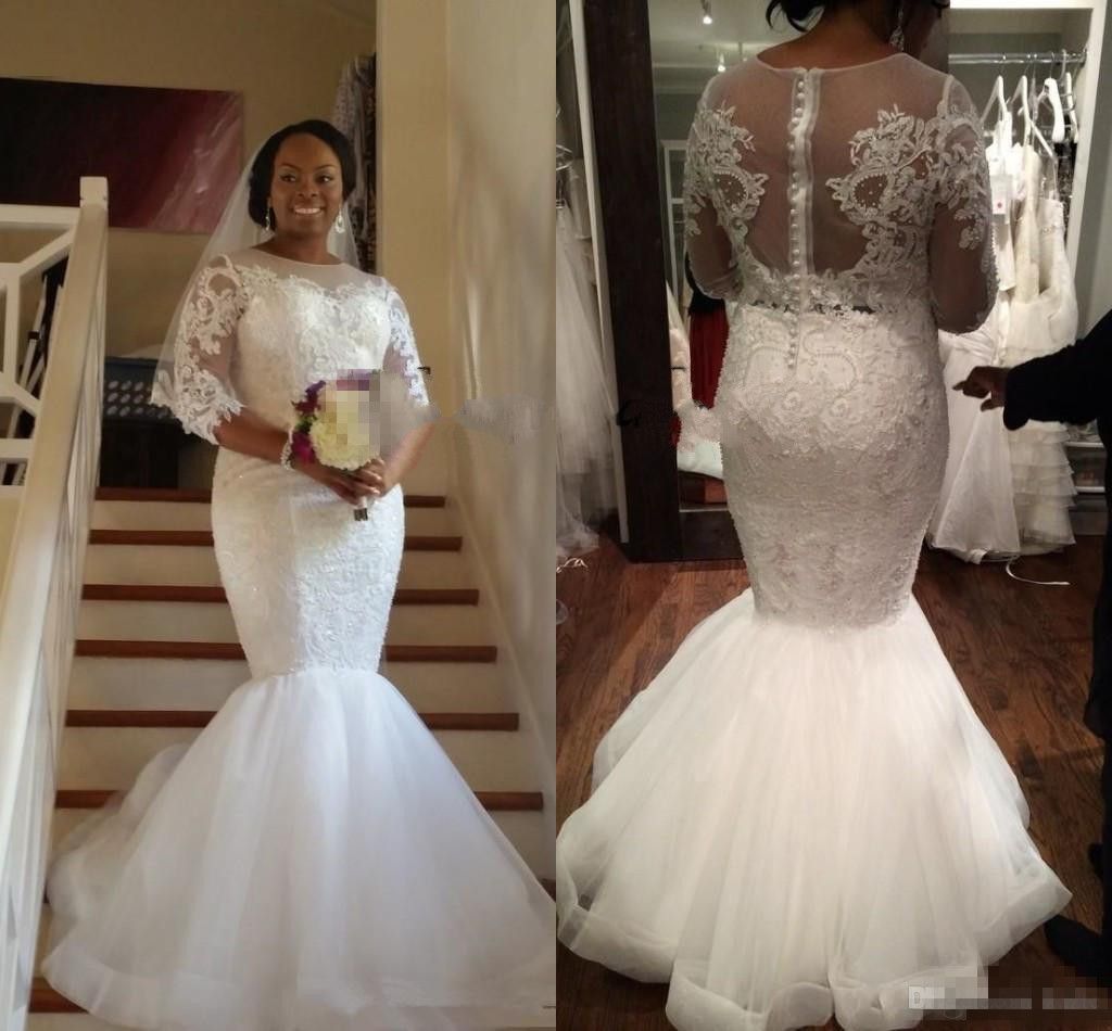 fishtail wedding dress plus size