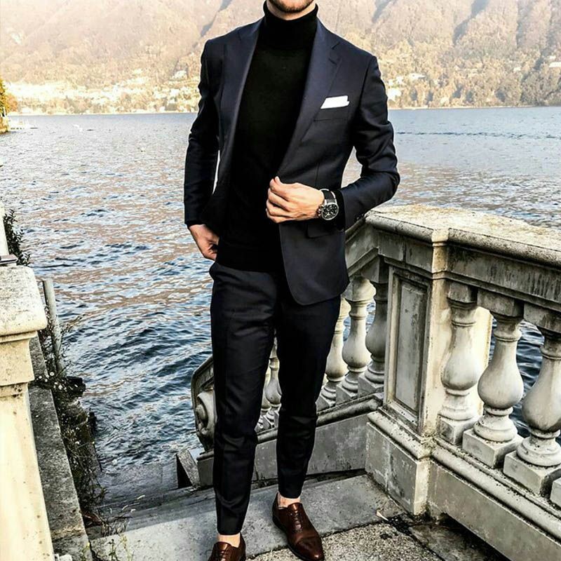 turtleneck and loafers