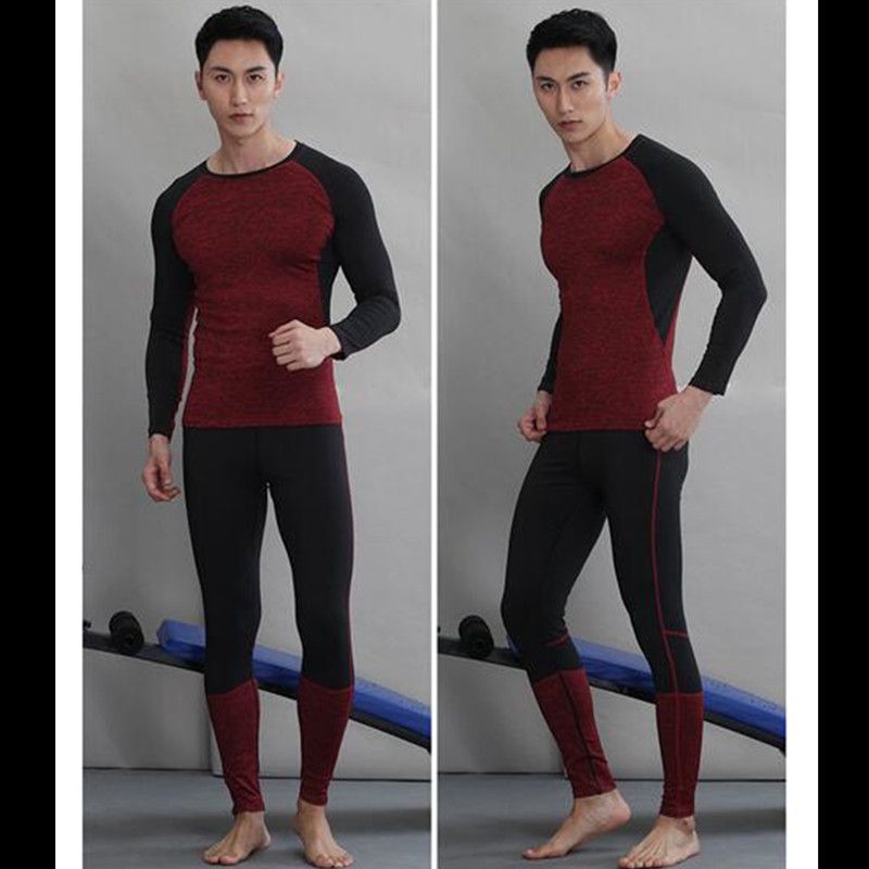 Winter Men Thermal Underwear Sets Fleece Warm Long Breathable Thermo Underwear Quick Dry Top and Pant Suit Tight