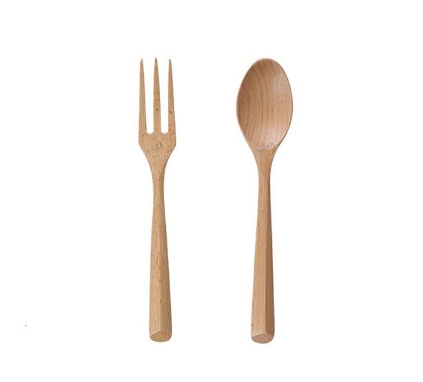 2019 Japanese Korean Style Nice Wooden Pasta Fork Trident Dessert Japanese Korean Style Nice Wooden Pasta Fork Trident Dessert Fruit Salad Forks Safe Green Environmental