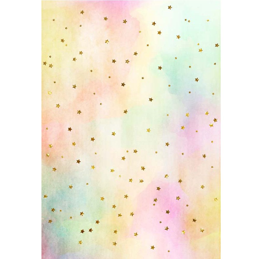 2020 Pastel Watercolor Backdrop Photography Printed Gold Stars