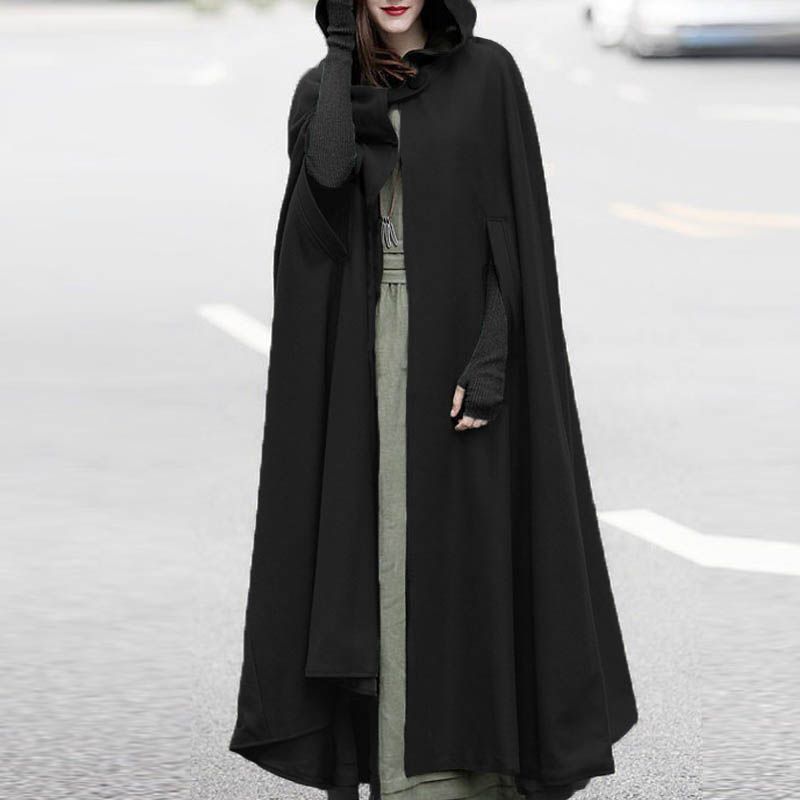 Grosshandel Celmia Vintage Damen Solide Knopf Mit Kapuze Maxi Mantel Offene Front Strickjacke 2018 Winter Freizeit Retro Unregelmassige Lange Umhang Poncho Von Jfashions 27 3 Auf De Dhgate Com Dhgate