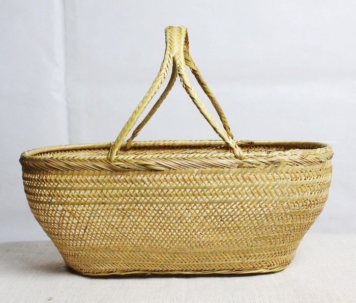 Bamboo Baskets For Kitchen Picnic Foods Flower Vegetable Laundry Storage Basket