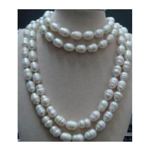 Collar de perlas blancas 11-13 mm del Mar del Sur, 39 pulgadas, 14 k broche de oro, de cuentas