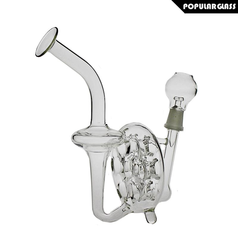 2021 SAML 20cm Tall Bong Hookahs Circular Percolator Smoking Pipe Glass