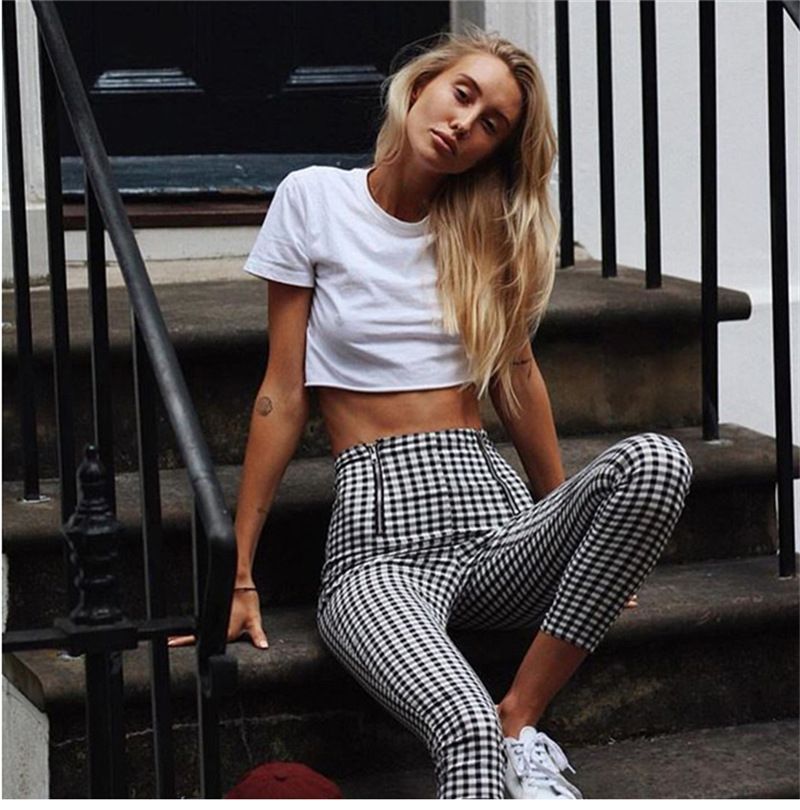 Compra Leggings Mujer Leggings Mujer Ropa Pantalones Ocio A Cuadros  Cremallera Overol Capris Lápiz Entrenamiento Casual Pantalones Moda Sexy  Envío Gratis Barato | Entrega Rápida Y Calidad | Es.Dhgate
