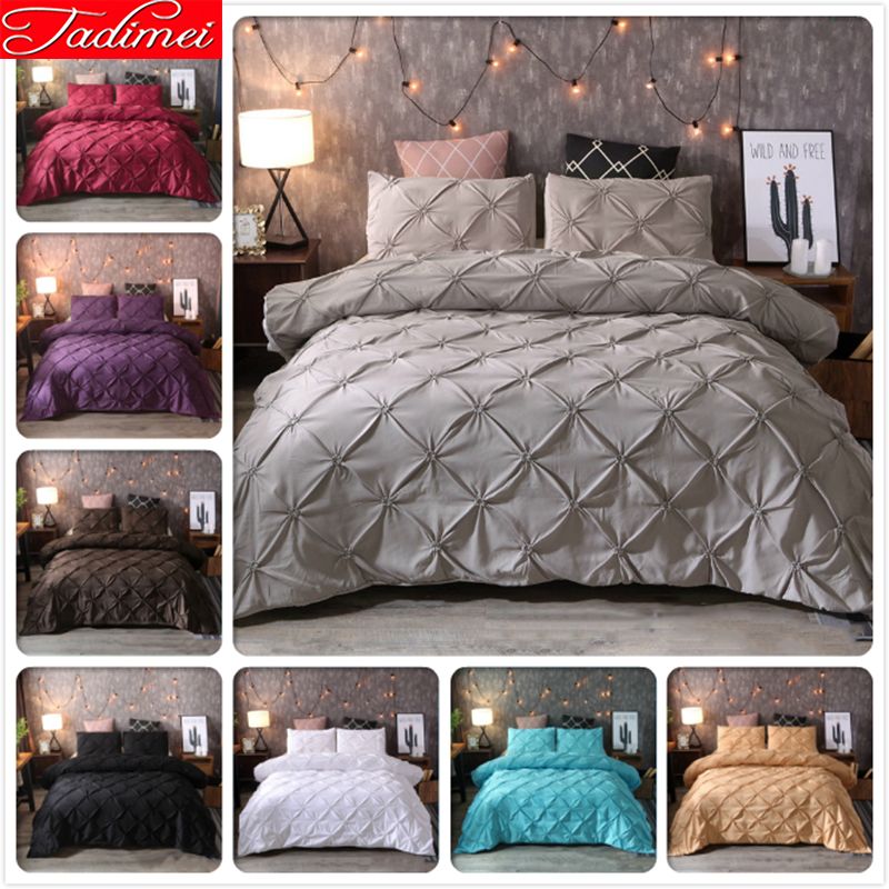 Plain Pure Color Big Size Duvet Cover Set Quilt Comforter Pillow