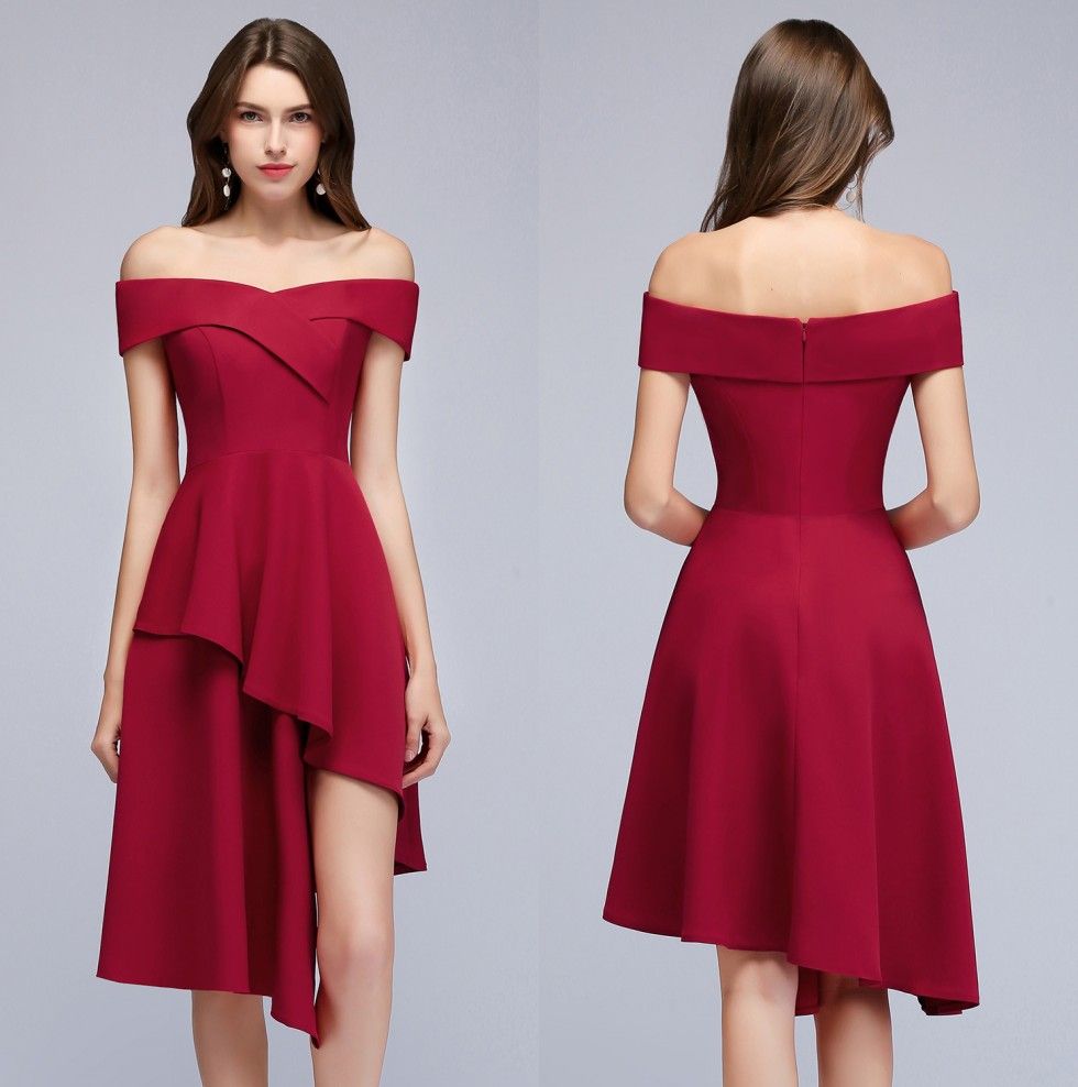 black off the shoulder cocktail dress