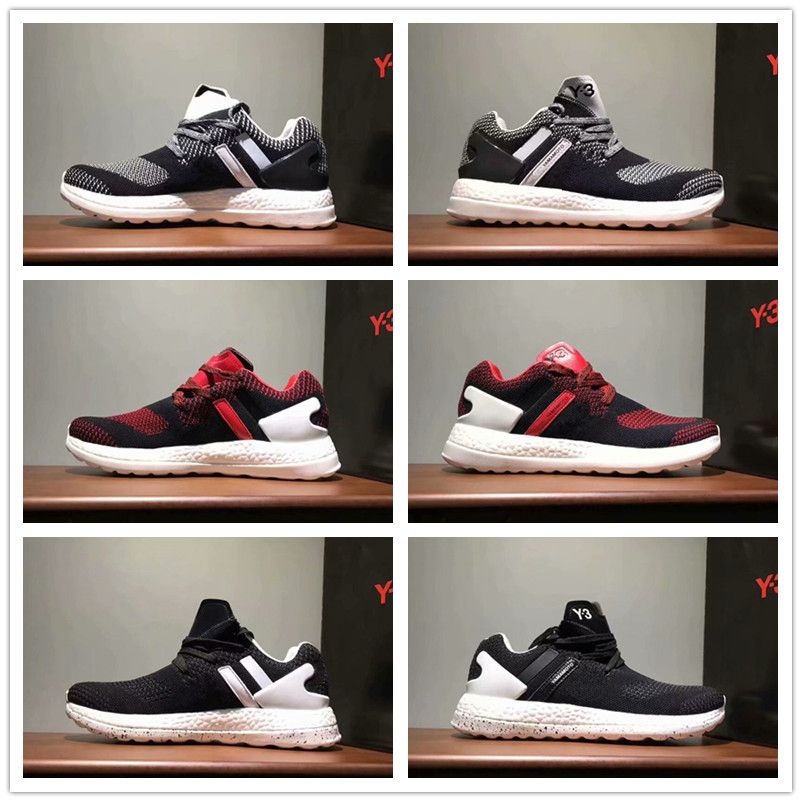 Y 3 Pure ZG Kint Black White Red Grey Y3 Running Shoes For Top Quality