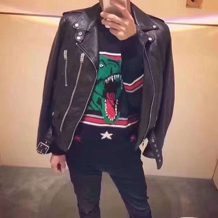 17SS SLP suéteres de dinosaurios BlackRed suéteres a rayas hombres mujeres pareja de moda suéteres de 17SS SLP suéteres de dinosaurios BlackRed suéteres a rayas hombres mujeres pareja de moda suéteres de