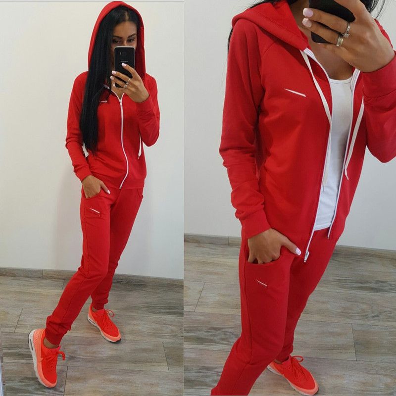 ladies red tracksuit