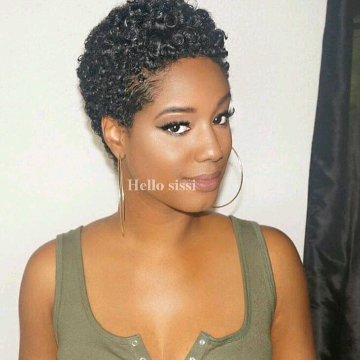 Afro Kinky Curl Short Full Lace Human Cut Hair Wigs Virgin Indian