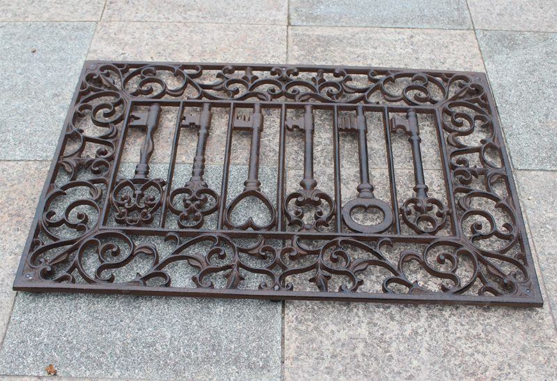 Cast Iron Doormat Rectangle Old Keys Scrolled Door Mat Antique Finish Decorative Door Mat Metal Craft Garden Yard Patio Decoration Vintage Canada 2019