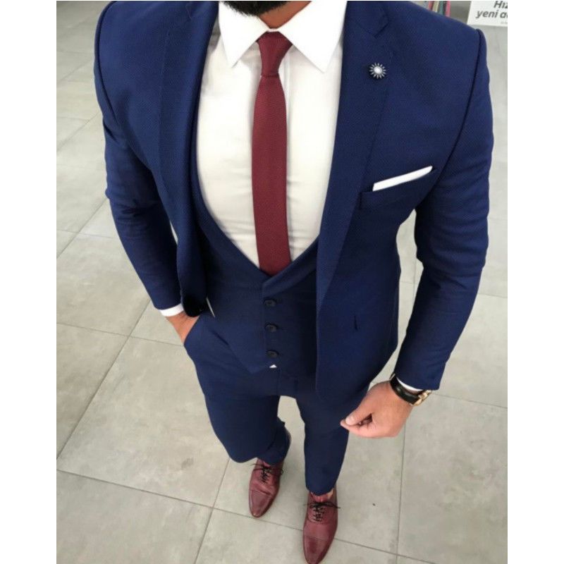 Acheter 2018 Nouveau Hommes Costume Costume Homme Floral Smoking Slim Fit Veste Groom Blazer Prom Mariage Hommes Costumes Avec Pantalon 3 Pièce Veste