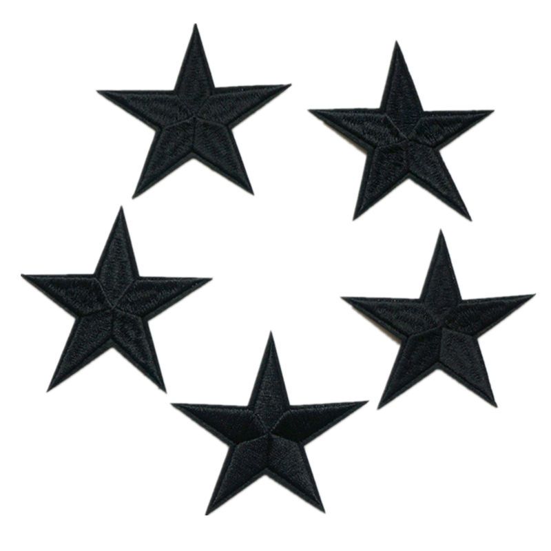 blau schwarz Patch aufnäher stern black und blue star 7,5 cm
