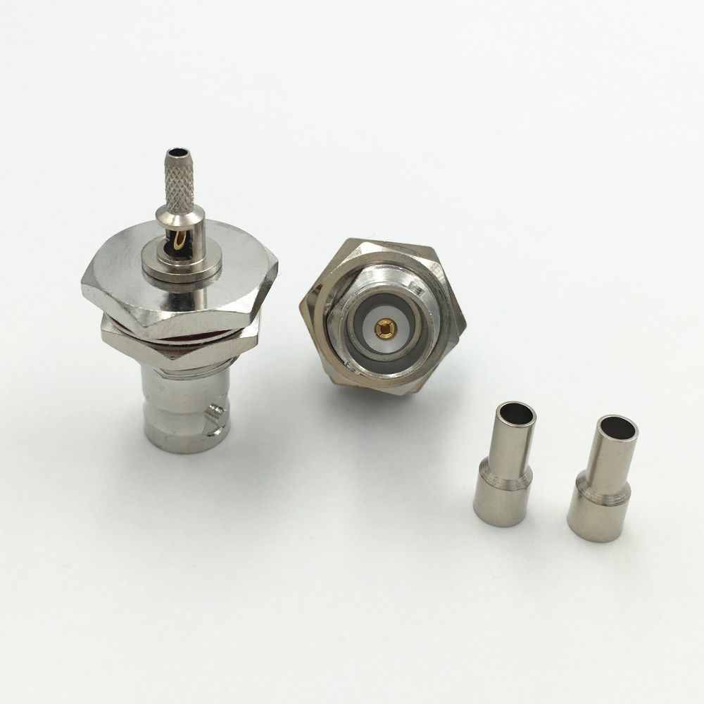 LOT of 10 x BNC Female nut Bulkhead Solder RF Connector Adapter USA