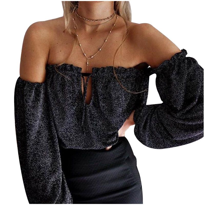 glitter off the shoulder top