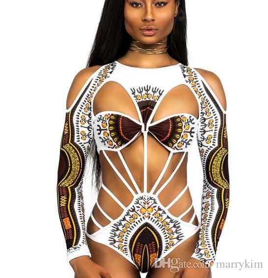 long sleeve african print swimsuit