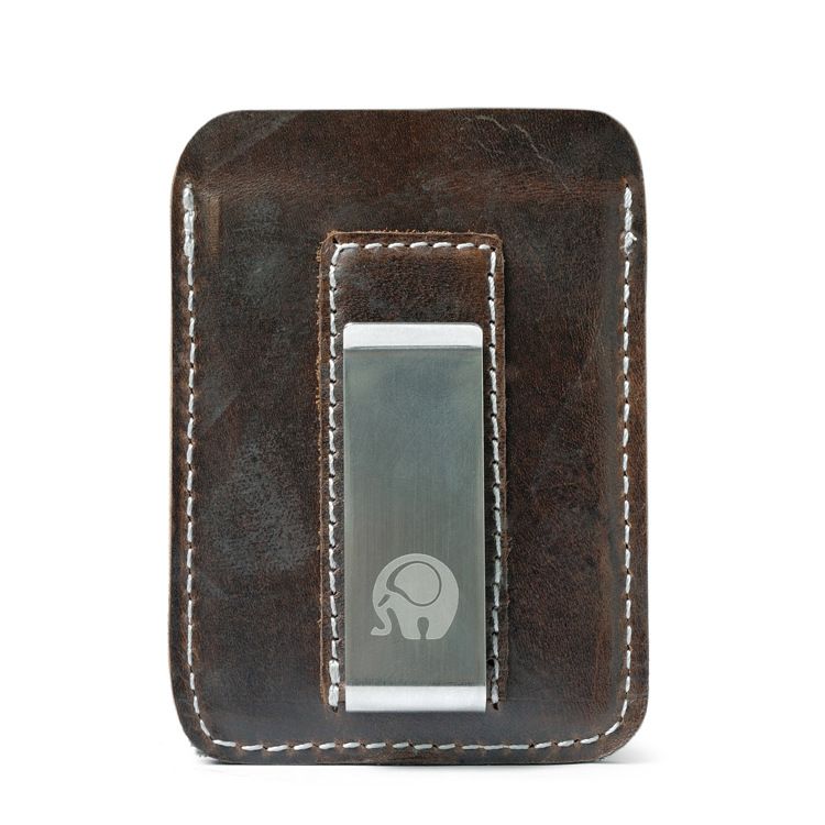 mens leather money clip and card holder