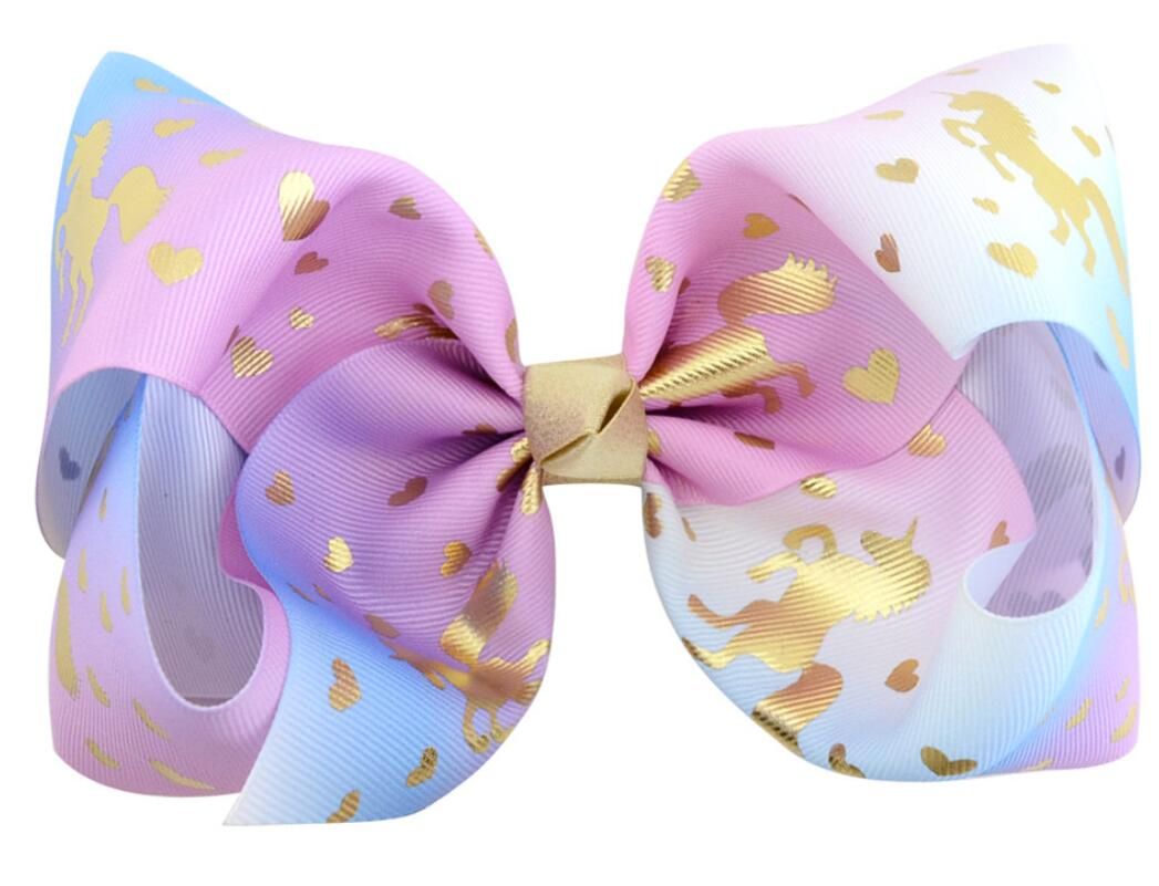 2 INCH Grosgrain Ribbon HAIR BOW SUPPLY WHOLESALE Unicorn Gold Ombre Stars