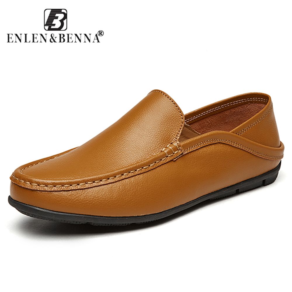 Compre Sapatos Masculinos Casuais De Condução Mocassins Cidade Slip On  Masculino Couro Genuíno Superior Mocassim Macio Apartamentos Simples  Gommino Homens Marinha Barato | Entrega Rápida E Qualidade | Pt.Dhgate