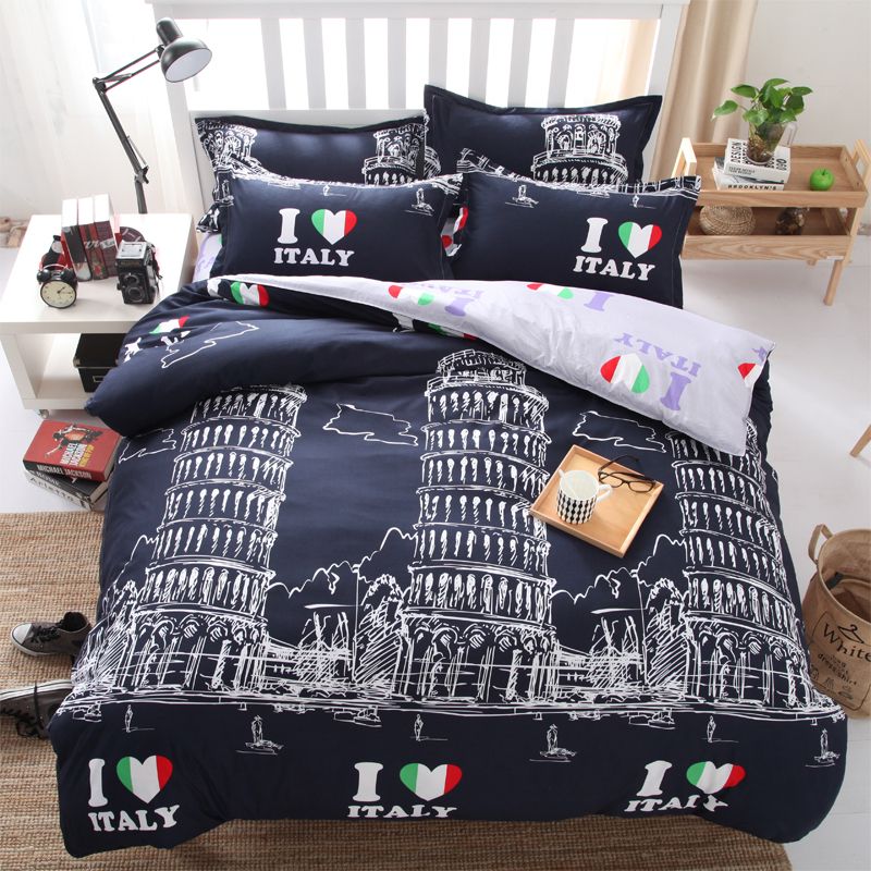 Italian Architecture Luxury Soft Bedding Christmas Light Color