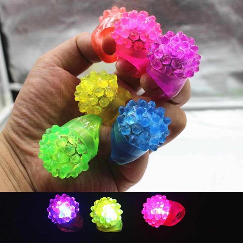 Mix Led Flashing Jelly Ring Party Bar Blinking Soft Glow Light UP Party