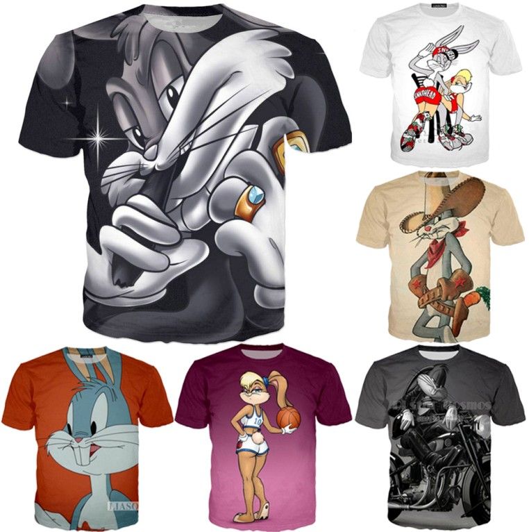 Womens/Mens Bugs Bunny Hold Gun Funny 3D Print Casual T-Shirt Tops Short Tee Womens/Mens Bugs Bunny Hold Gun Funny 3D Print Casual T-Shirt Tops Short Tee