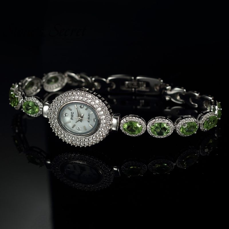 925 Sterling Silver Peridot Bracelet Watches Womens Fine Jewelery Valentine Gifts Girlfriends Or Wives Mothers Day Festivals Bangles And Bracelets Cuff Bangle From Ruiqi07 103 29 Dhgate Com