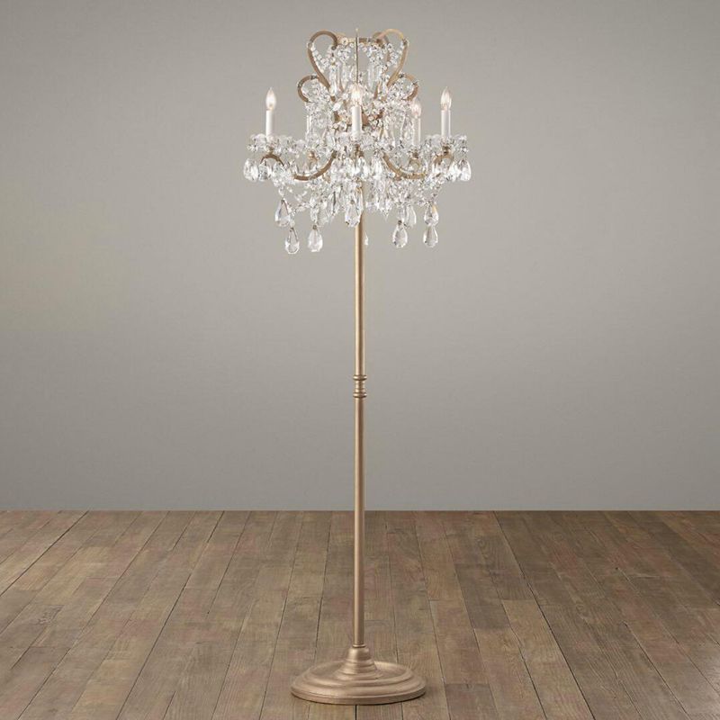 2019 Replica Item Manor Court Lustre Crystal 4 5 Arm Floor Lamp