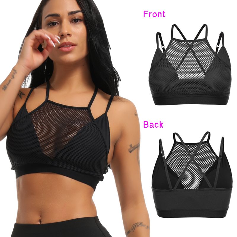 front cross strap sports bra