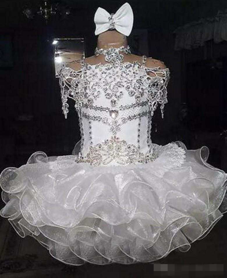 white pageant dress
