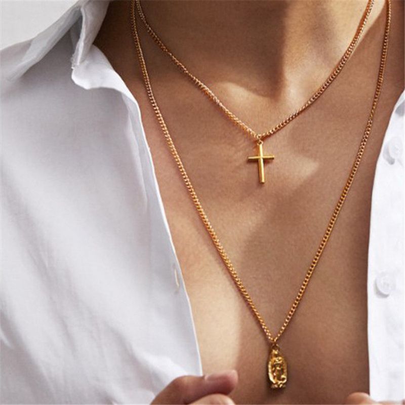 long chain cross necklace