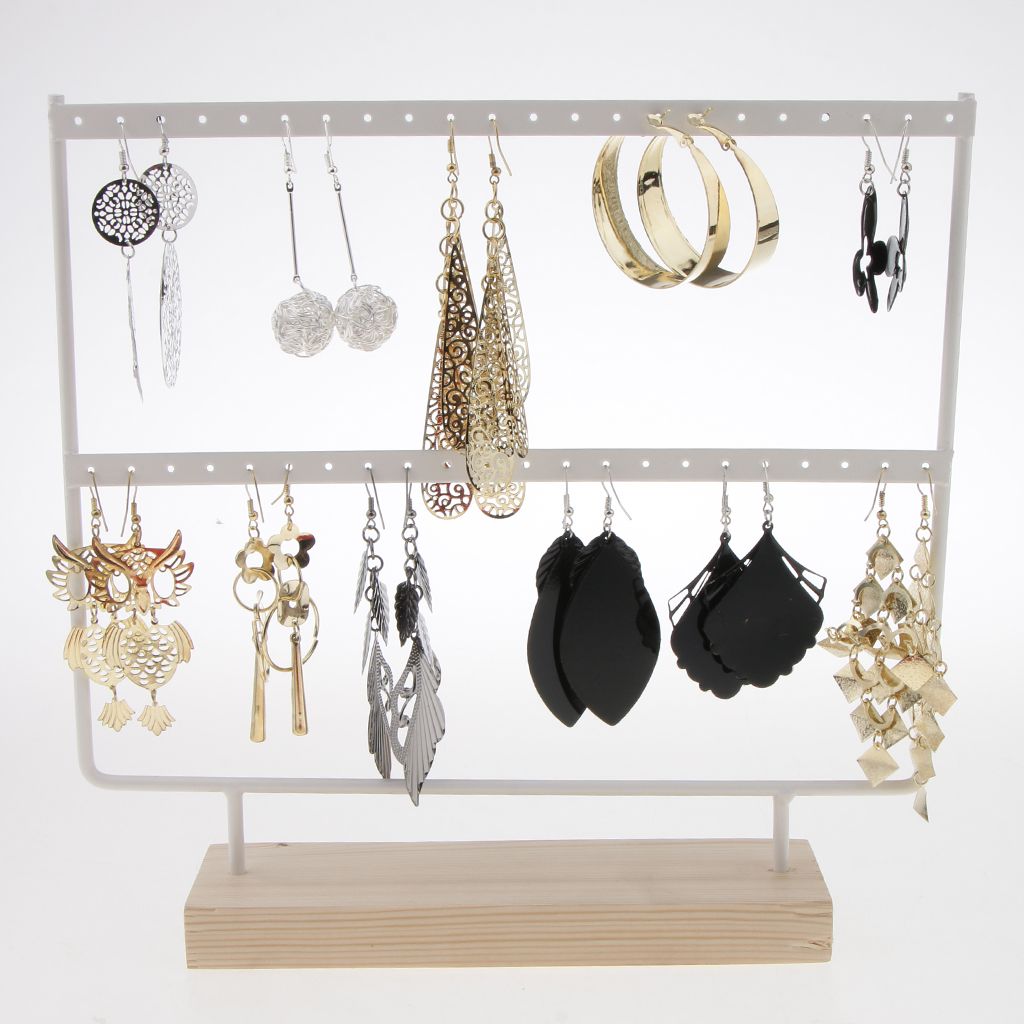 24//44 Trous Affichage à La Main En Métal De Bijoux De Boucle D/'oreille De