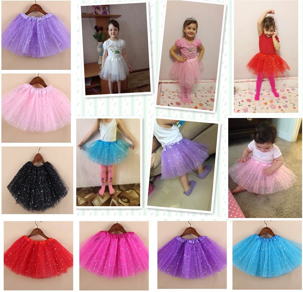 Tutu Skirts for Girls 0-8 Years Tulle Fluffy Summer Ballet Dance Wear Purple